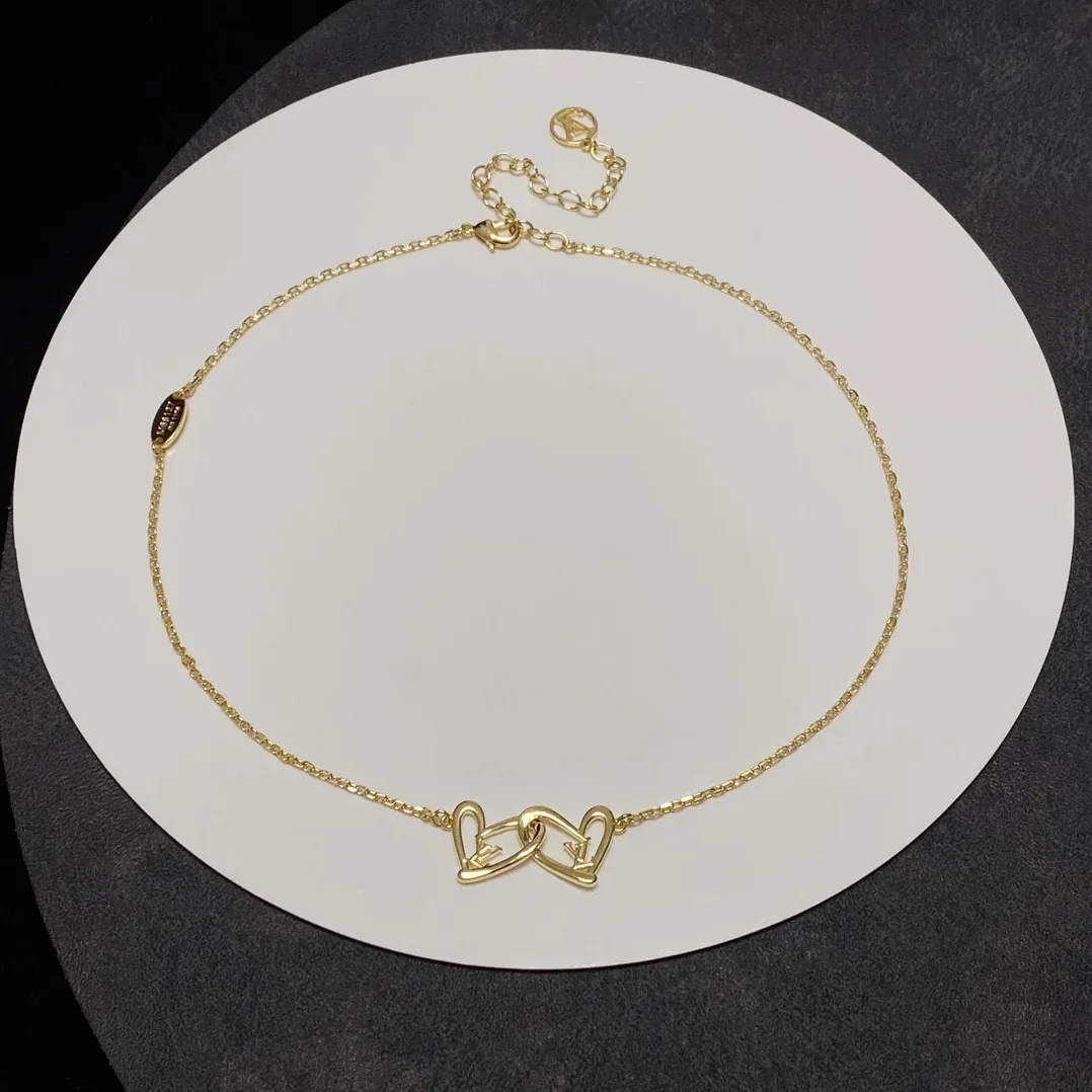 Louis Vuitton LV Letter Necklace Gold