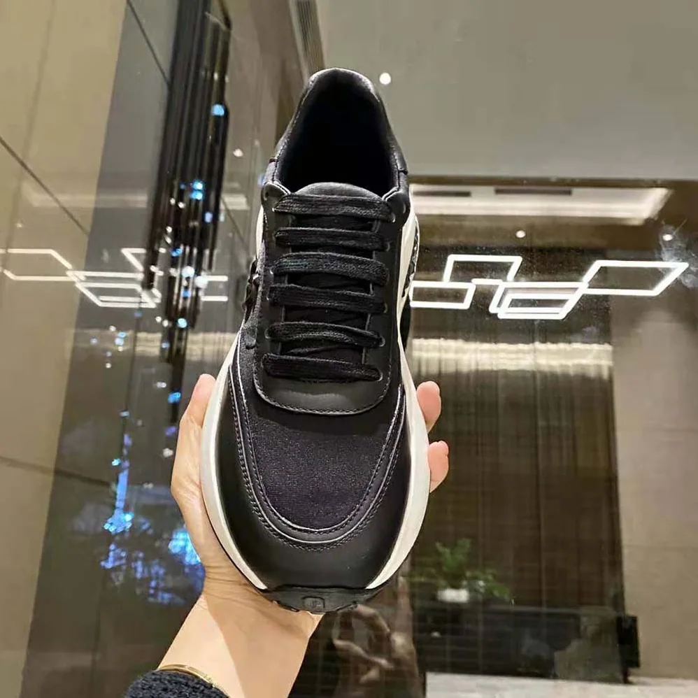 Jimmy Choo Memphis Lace UP/M Black Neoprene and Leather Low for Women in Top Trainers