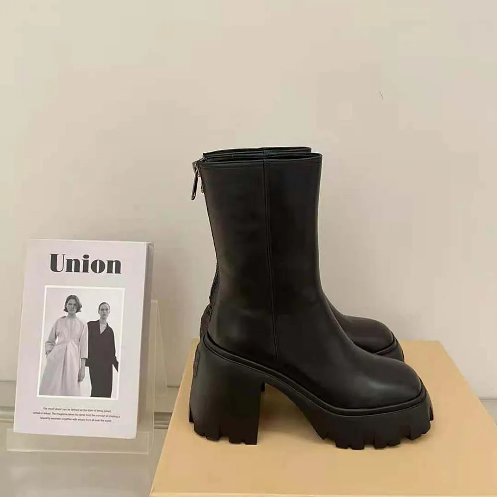 Miu Miu Leather Booties in EVA Sole with Logo for Women