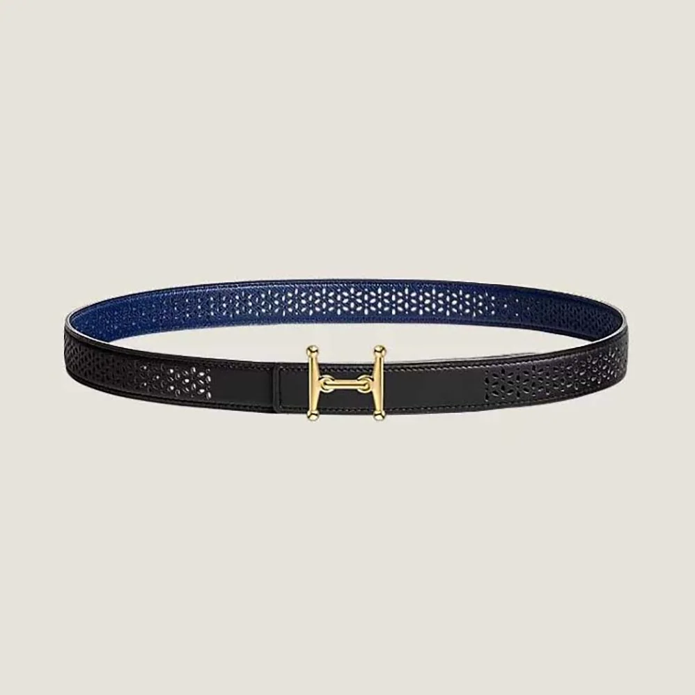 Hermes Mors H Belt Buckle & Reversible Leather Strap 24 mm for Women in Black Hermes Mors H Belt Buckle & Reversible Leather Strap 24 mm for Women in Black