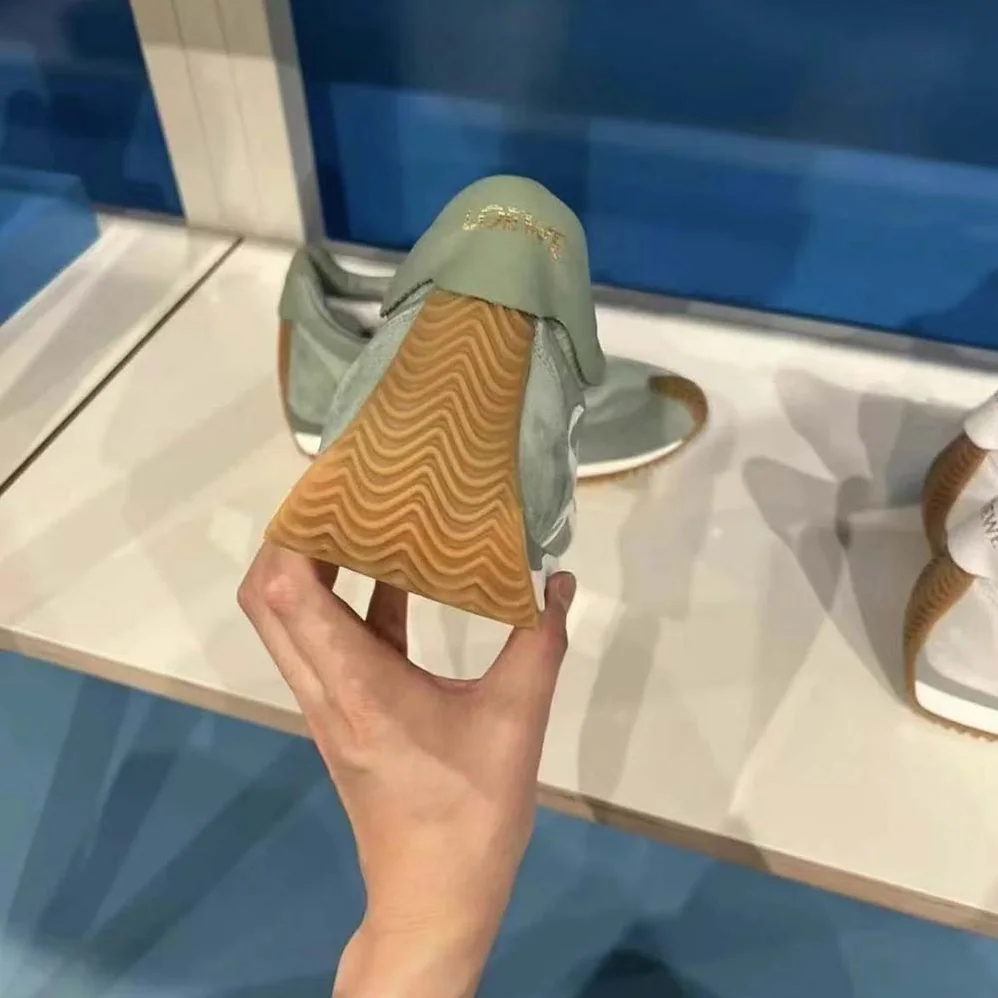 Loewe Flow Runner in Nylon and Suede for Unisex in Green Loewe Flow Runner in Nylon and Suede for Unisex in Green
