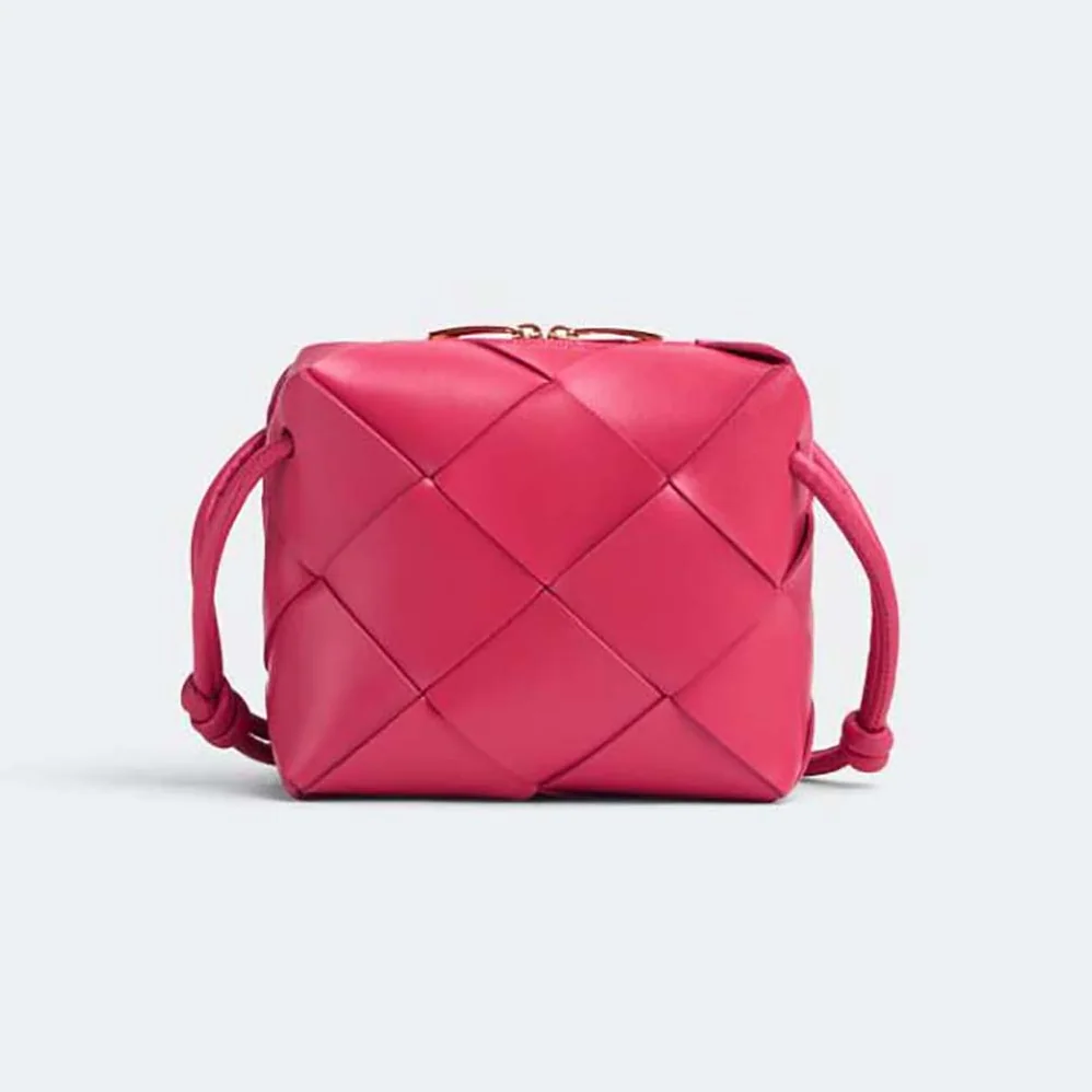 Bottega Veneta Mini Cassette Camera Bag for Women in Rose Bottega Veneta Mini Cassette Camera Bag for Women in Rose