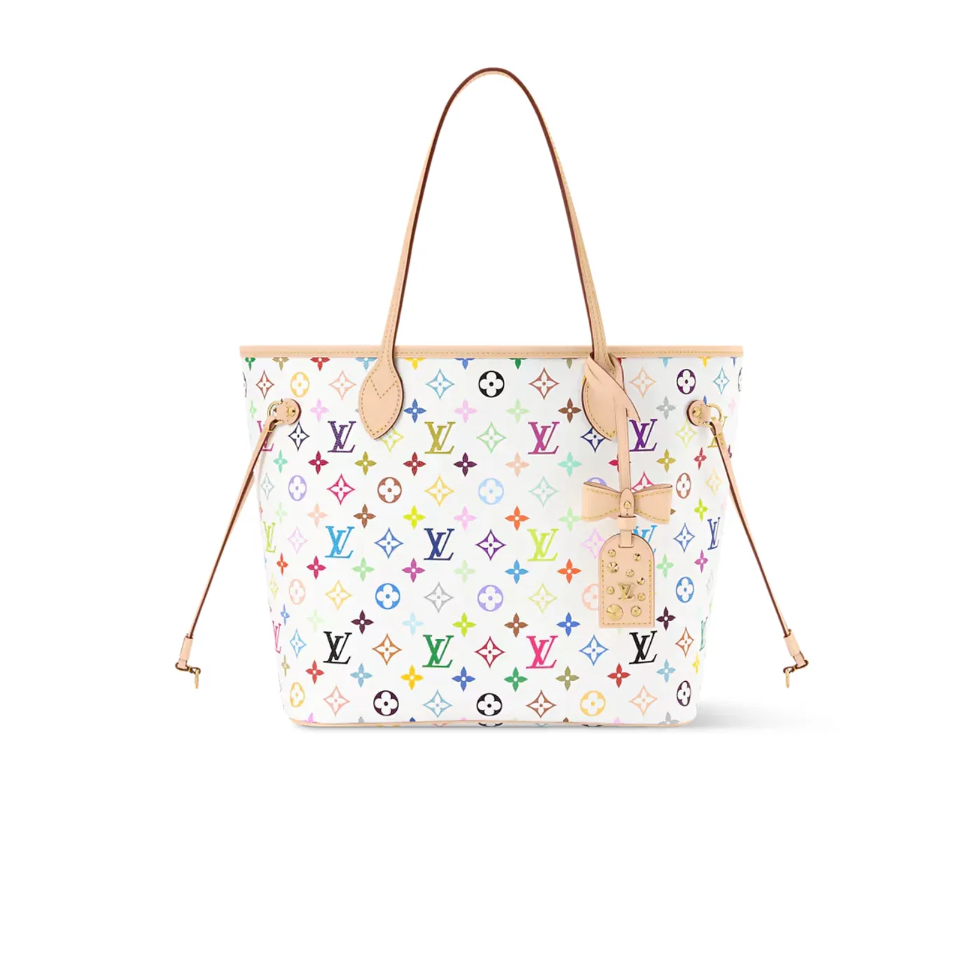 Louis Vuitton LV x TM Neverfull MM Tote Bag in Multicolor Gold Hardware