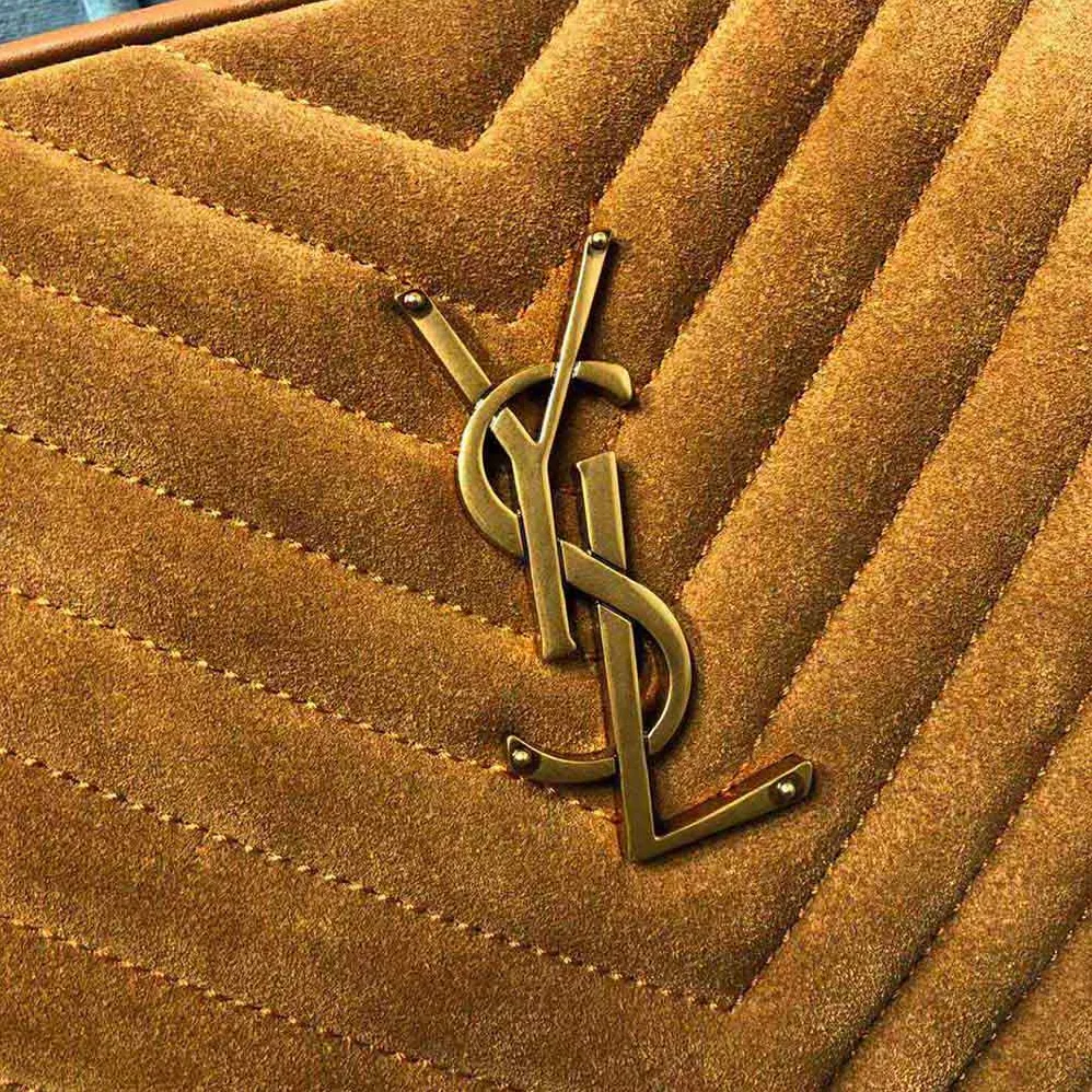 Saint Laurent YSL Lou Camera Bag in Quilted Suede and Smooth Leather for Women