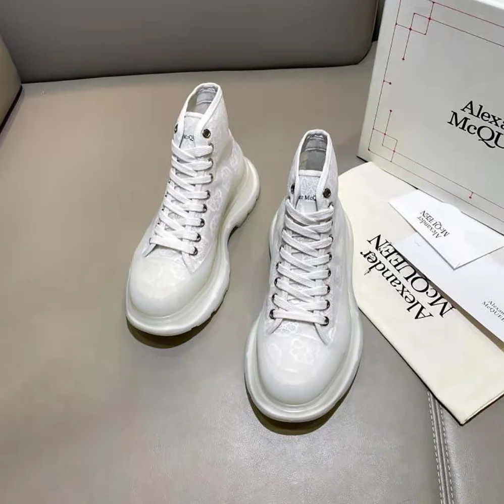 Alexander Mcqueen Tread Slick Boot for Women in White