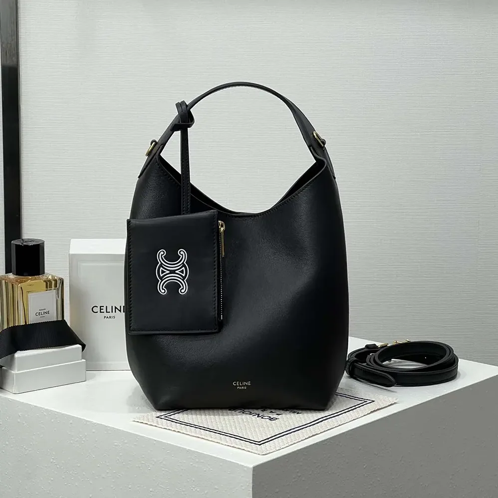 Celine Small Hobo in Supple Smooth Calfskin for Women in Black