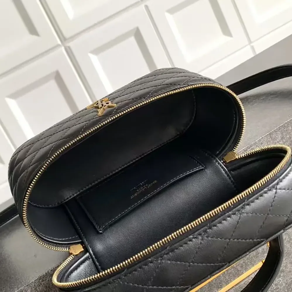Saint Laurent YSL Gaby Vanity Bag in Lambskin for Women in Black
