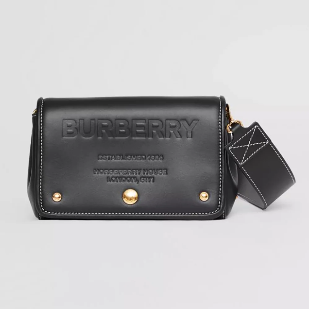 Burberry Small Horseferry Leather Crossbody Bag for Women in Black