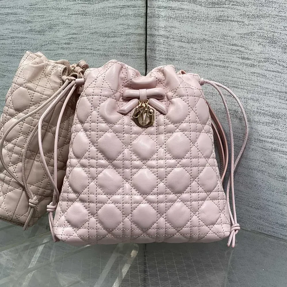 Dior Adiorable Mini Bucket Bag Soupir Pink Cannage Lambskin for Women Dior Adiorable Mini Bucket Bag Soupir Pink Cannage Lambskin for Women