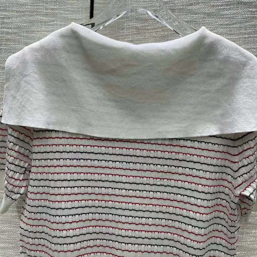 Miu Miu Cotton Sweater with Knit Logo Patch for Women