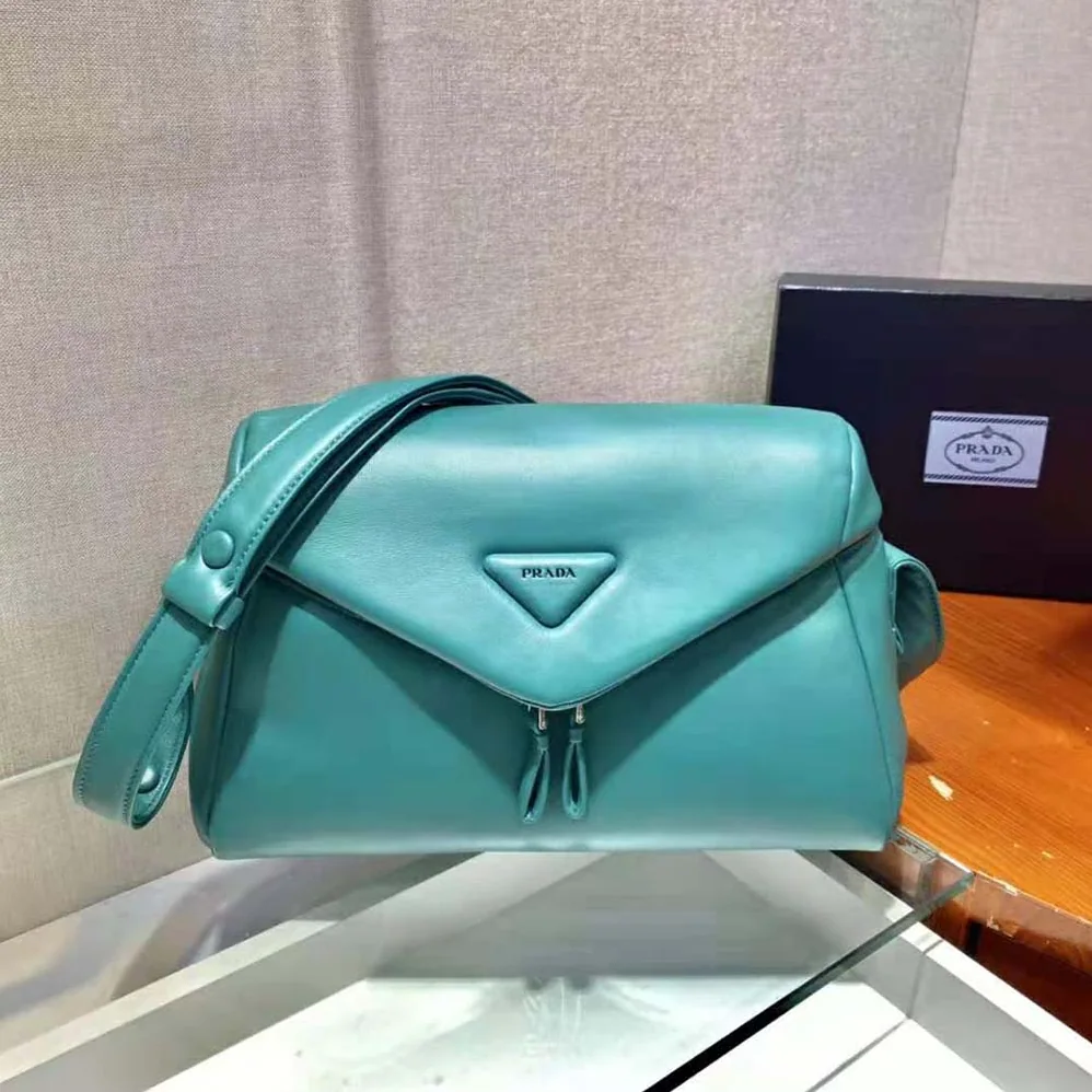 Prada Padded Nappa Leather Prada Signaux Bag for Women in Lime Prada Padded Nappa Leather Prada Signaux Bag for Women in Lime
