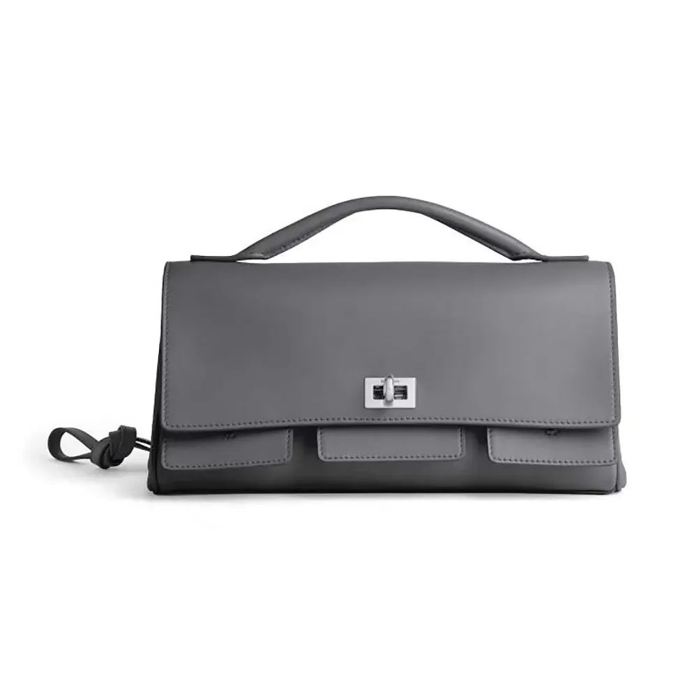 Balenciaga Bel Air Clutch On Strap Small in Grey for Women Balenciaga Bel Air Clutch On Strap Small in Grey for Women