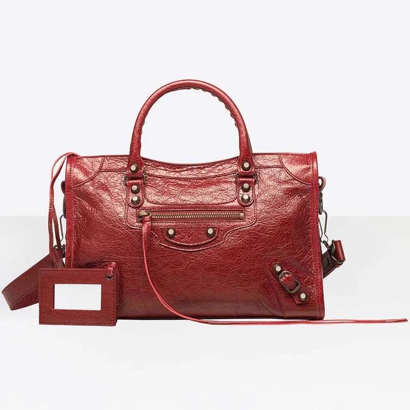Balenciaga Classic City Top Handle and Should Bag in Red