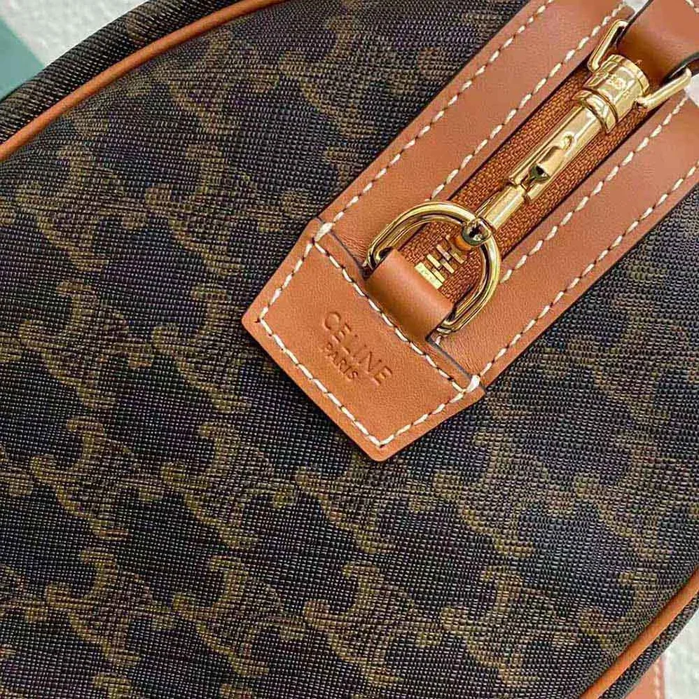 Celine Boston Bag in Triomphe Canvas for Women in Brown Celine Boston Bag in Triomphe Canvas for Women in Brown