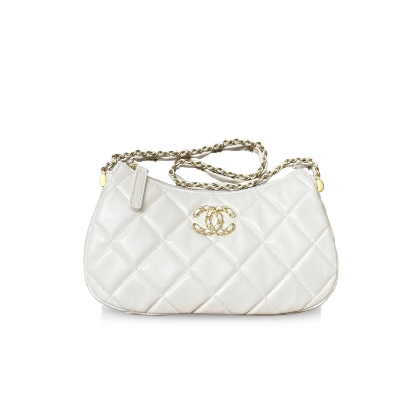 Chanel 23K Calfskin White Hobo Bag 9,/