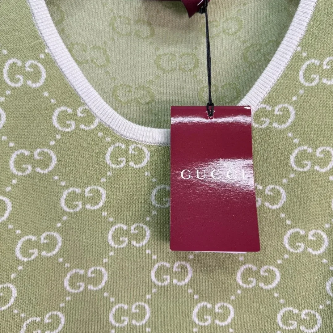 Gucci GG Monogram Sleeveless Top Sage Green Gucci GG Monogram Sleeveless Top Sage Green