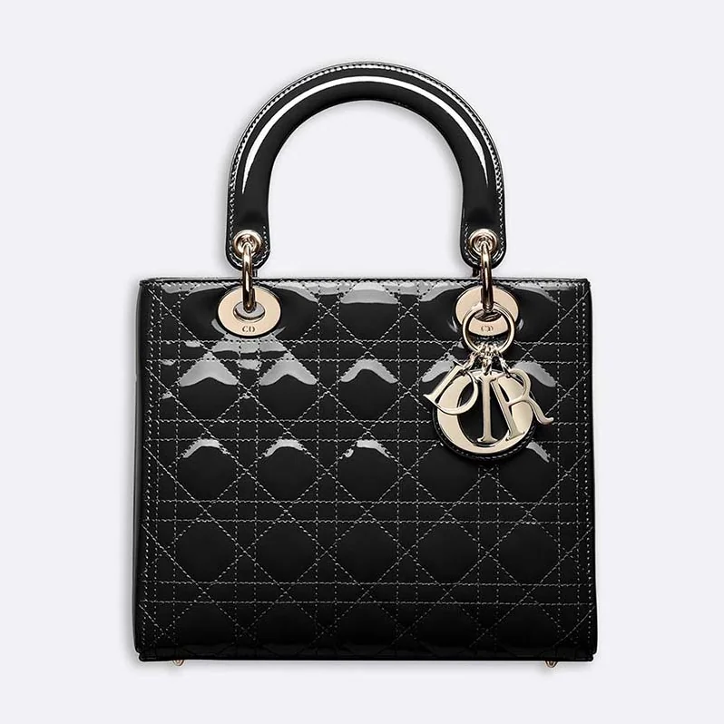 Dior Lady Dior Bag in Bright Patent Calfskin in Black Dior Lady Dior Bag in Bright Patent Calfskin in Black