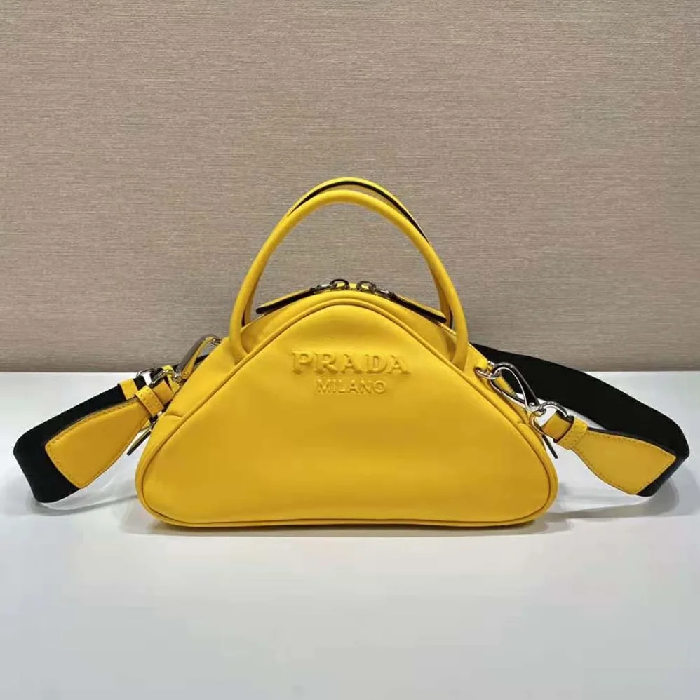 Prada Leather Prada Triangle Bag for Women in Yellow Prada Leather Prada Triangle Bag for Women in Yellow