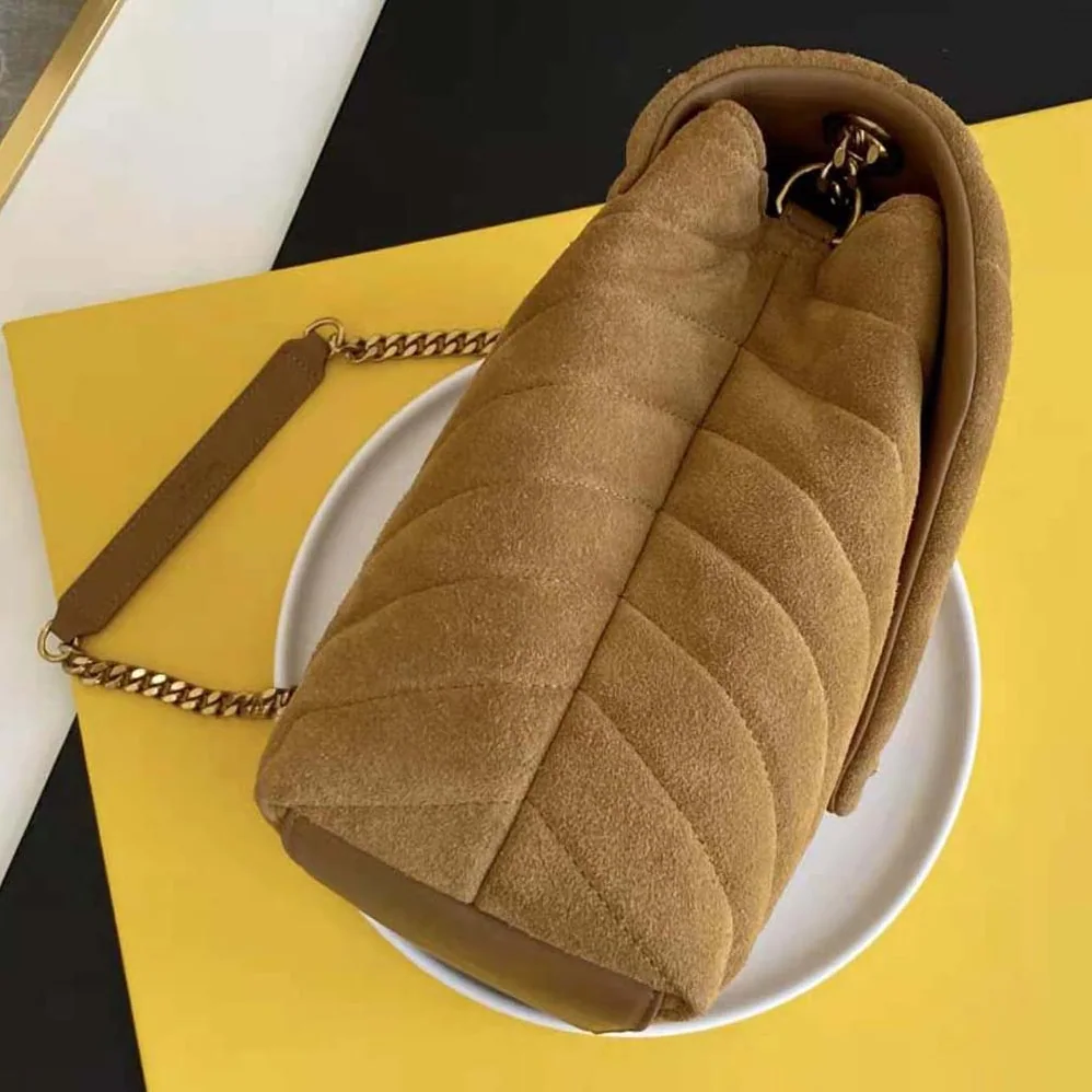 Saint Laurent YSL Loulou Small Bag in Y for Women in Quilted Suede