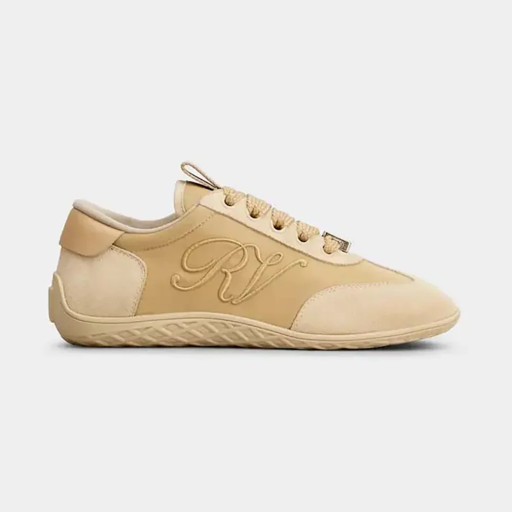 Roger Vivier Viv Low Sneakers in Suede for Women in Beige