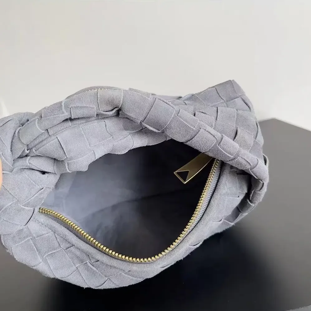 Bottega Veneta Mini Jodie in Intrecciato Suede for Women in Silver