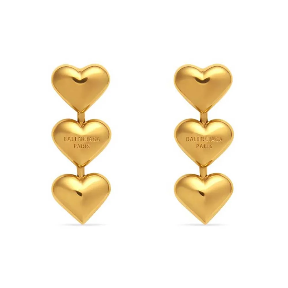 Balenciaga Heart Earrings in Gold Brass for Women Balenciaga Heart Earrings in Gold Brass for Women
