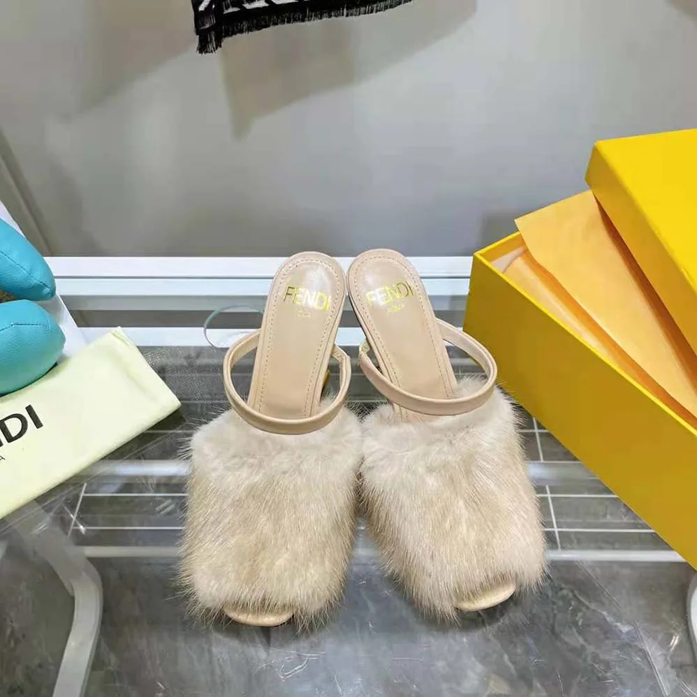 Fendi First Pink Mink High for Women in Heeled Sandals