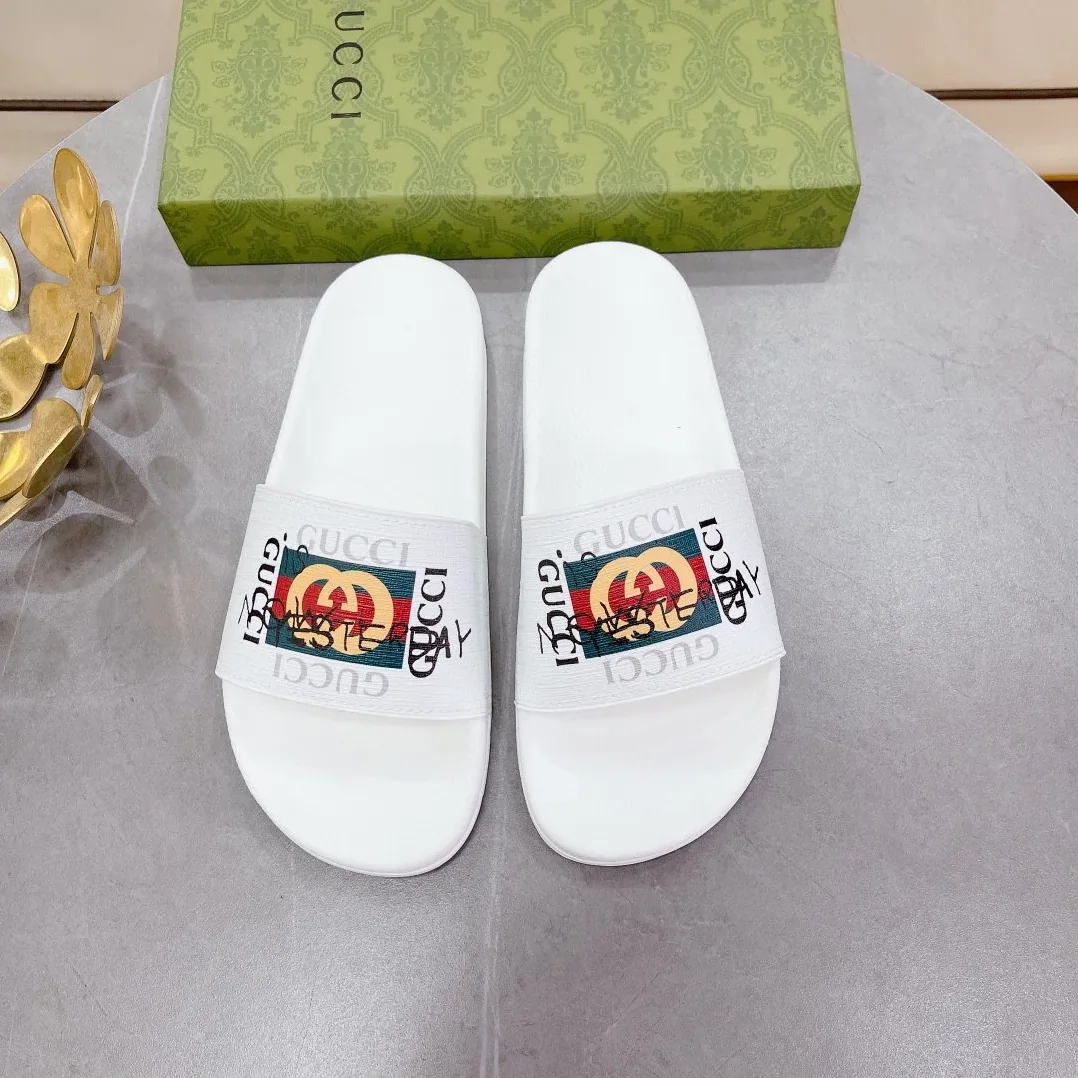 Gucci Slide Sandal With GG Web White for Men Gucci Slide Sandal With GG Web White for Men