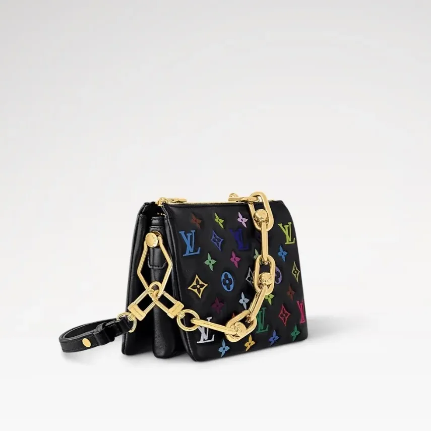 Louis Vuitton LV x TM Coussin BB Shoulder Bag in Multicolore Noir Gold Hardware Louis Vuitton LV x TM Coussin BB Shoulder Bag in Multicolore Noir Gold Hardware
