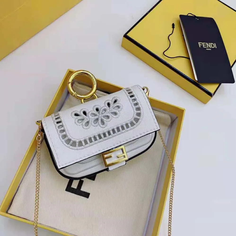 Fendi Nano Baguette Charm White Leather for Women Fendi Nano Baguette Charm White Leather for Women
