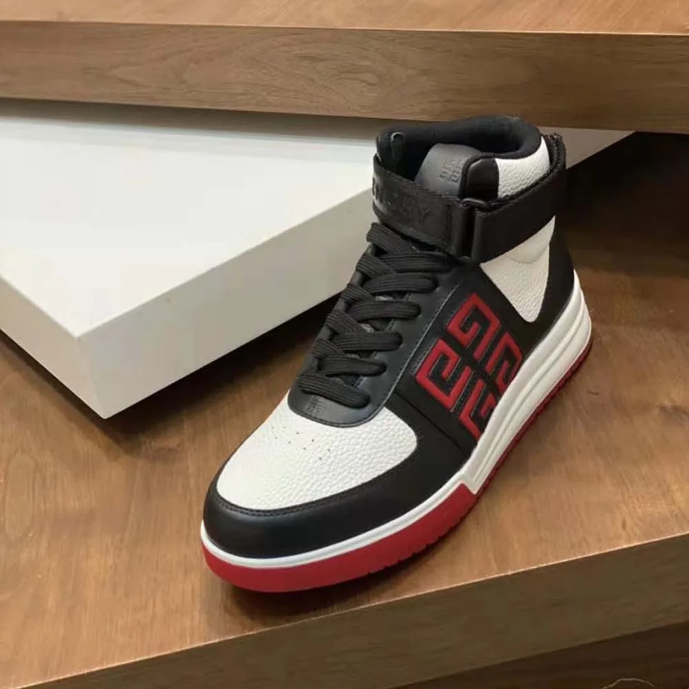 Givenchy G4 High Top Sneakers in Leather for Men in Black/White/Red
