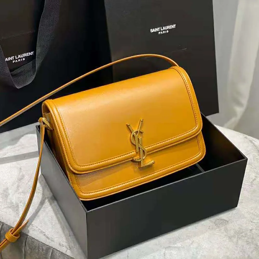 Saint Laurent YSL Solferino Medium Satchel in Box Saint Laurent Leather for Women in Brown Saint Laurent YSL Solferino Medium Satchel in Box Saint Laurent Leather for Women in Brown