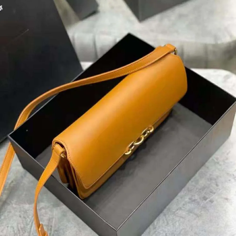 Saint Laurent YSL Le Maillon Satchel in Smooth Leather for Women in Brown Saint Laurent YSL Le Maillon Satchel in Smooth Leather for Women in Brown