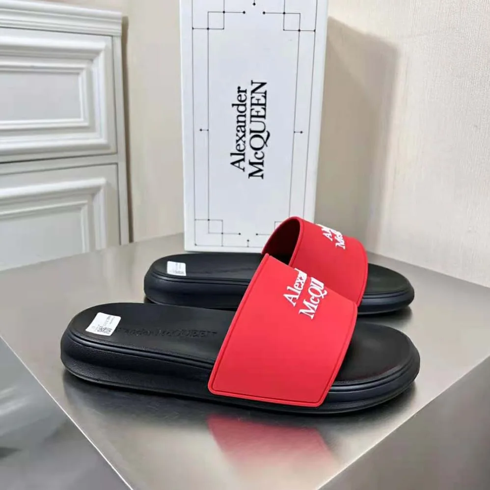 Alexander Mcqueen Pool Slide in Lust Red for Unisex in White