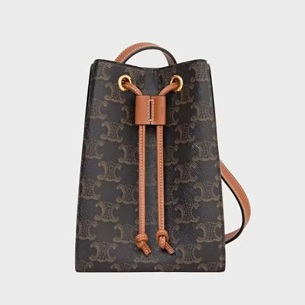 Celine Micro Sailor in Triomphe Canvas and Calfskin for Women in Brown