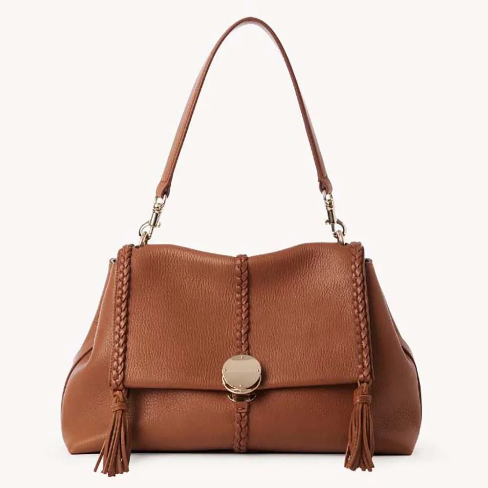 Chloe Penelope Medium Soft Shoulder Bag for Women in Brown