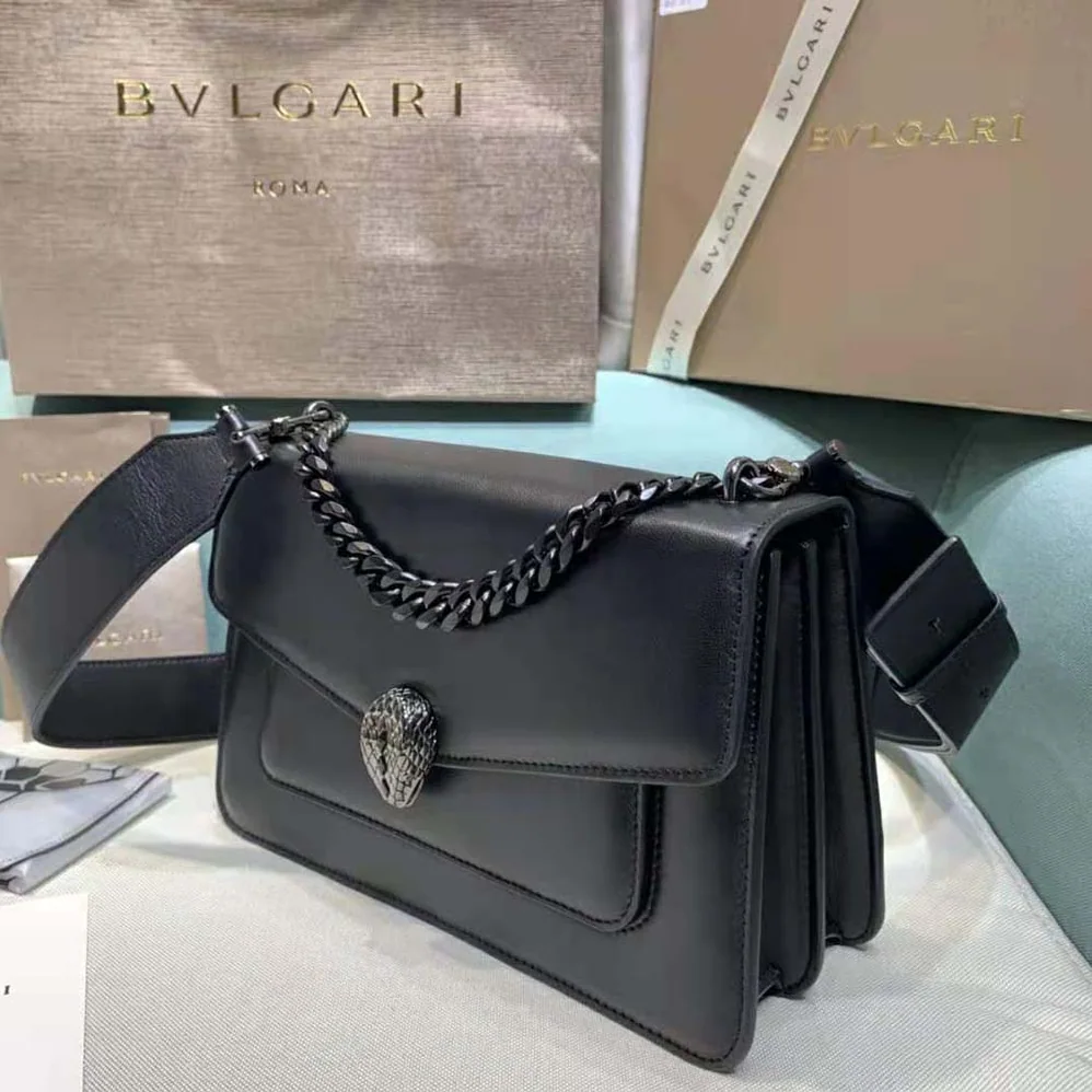 Bvlgari Serpenti Forever Crossbody Bag in Nappa Leather for Women in Black