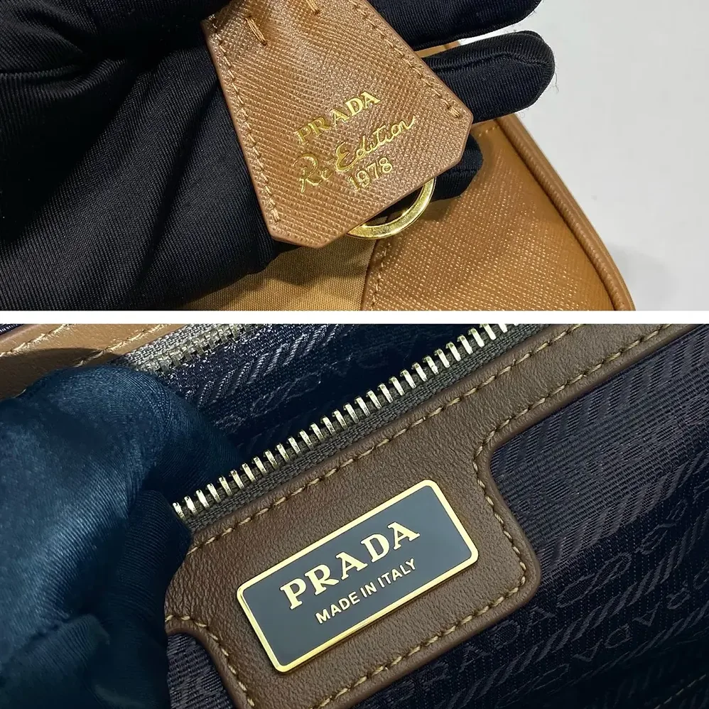Prada Re-Edition 1978 Medium Re-Nylon and Saffiano Leather Two-handle Bag for Women in Brown