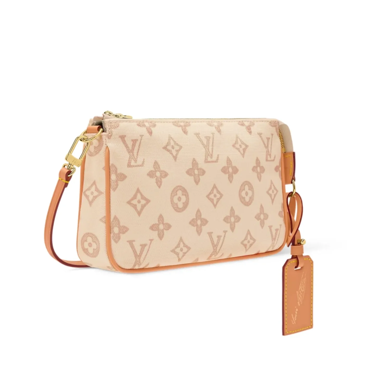 Louis Vuitton Pochette Accessoires Shoulder Bag / Linen Monogram Origine Gold Hardware