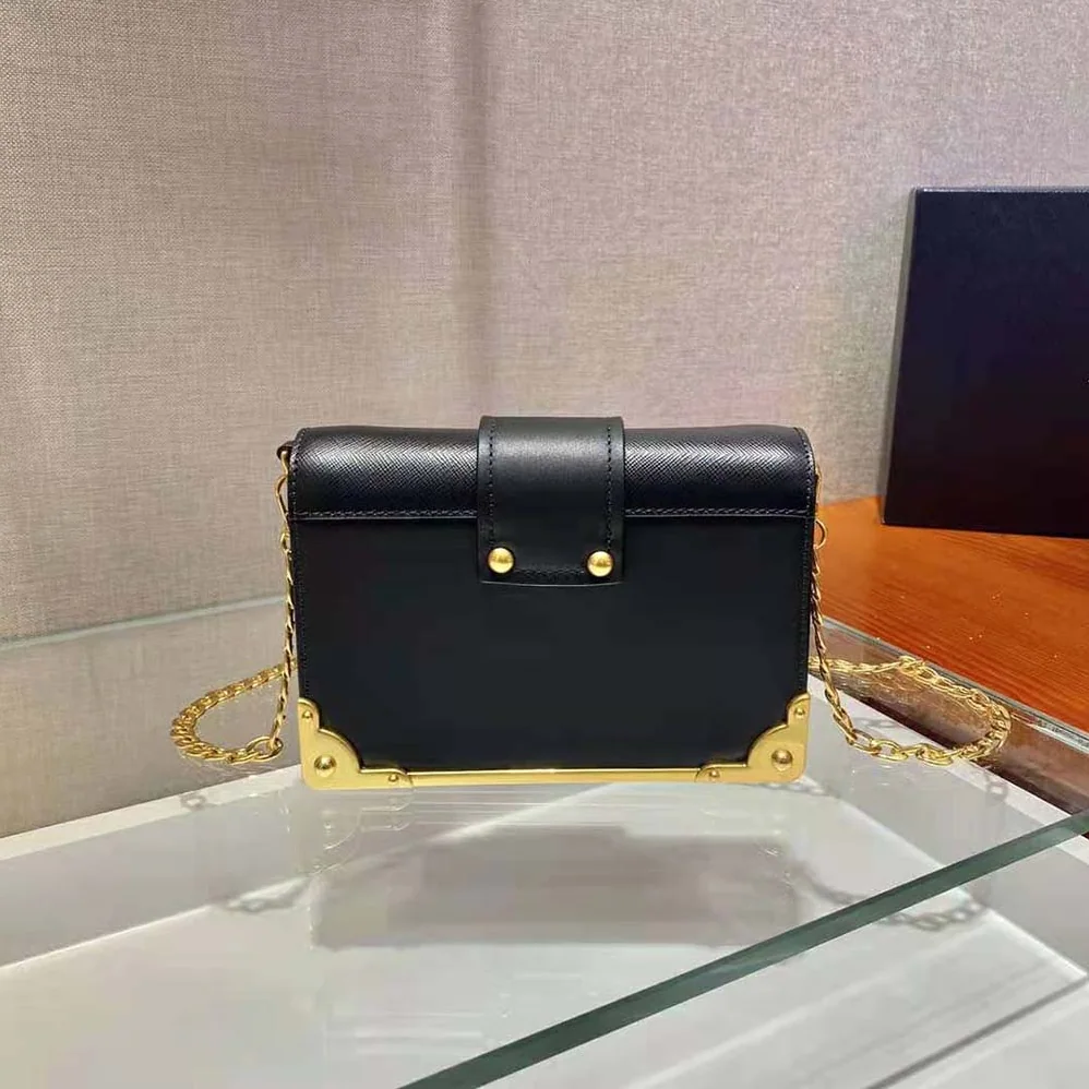 Prada Leather Prada Cahier Bag for Women in Black Prada Leather Prada Cahier Bag for Women in Black