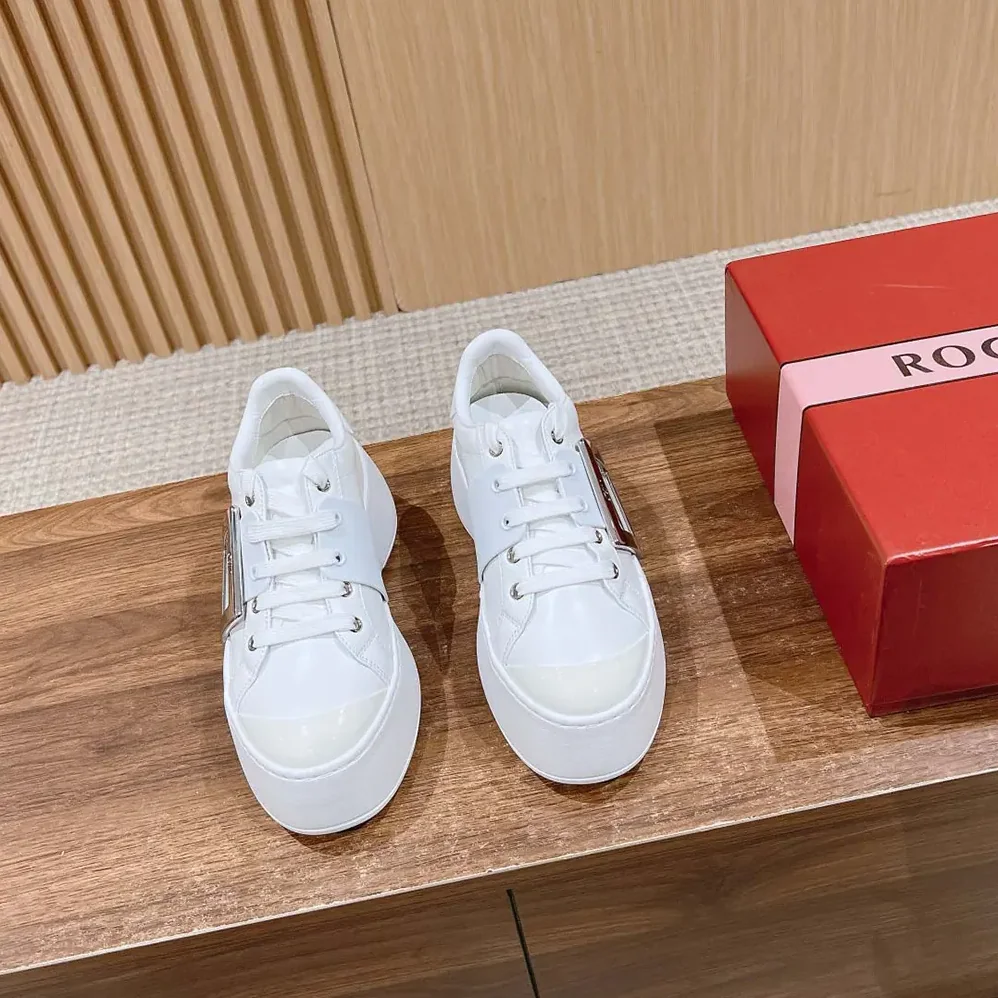 Roger Vivier Viv' Skate Sneakers In Leather White for Women Roger Vivier Viv' Skate Sneakers In Leather White for Women