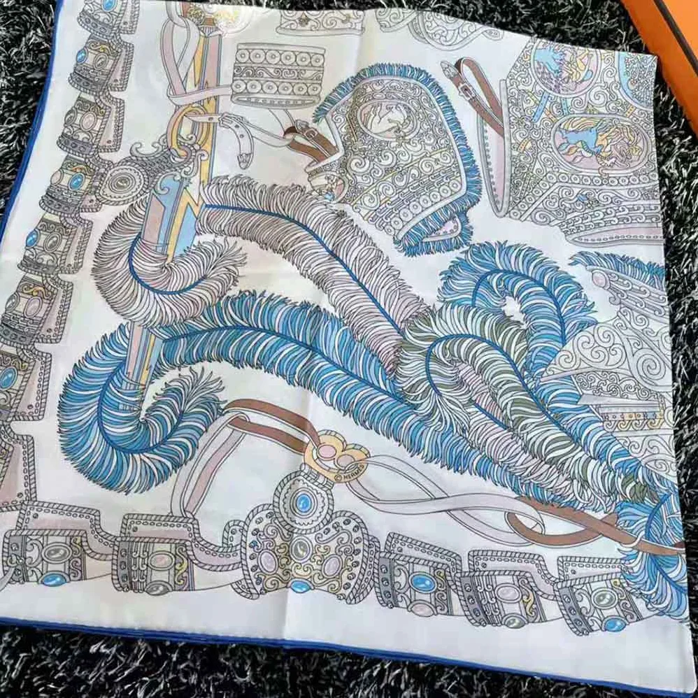 Dior Le Jugement Square Scarf Blue Silk Twill for Women