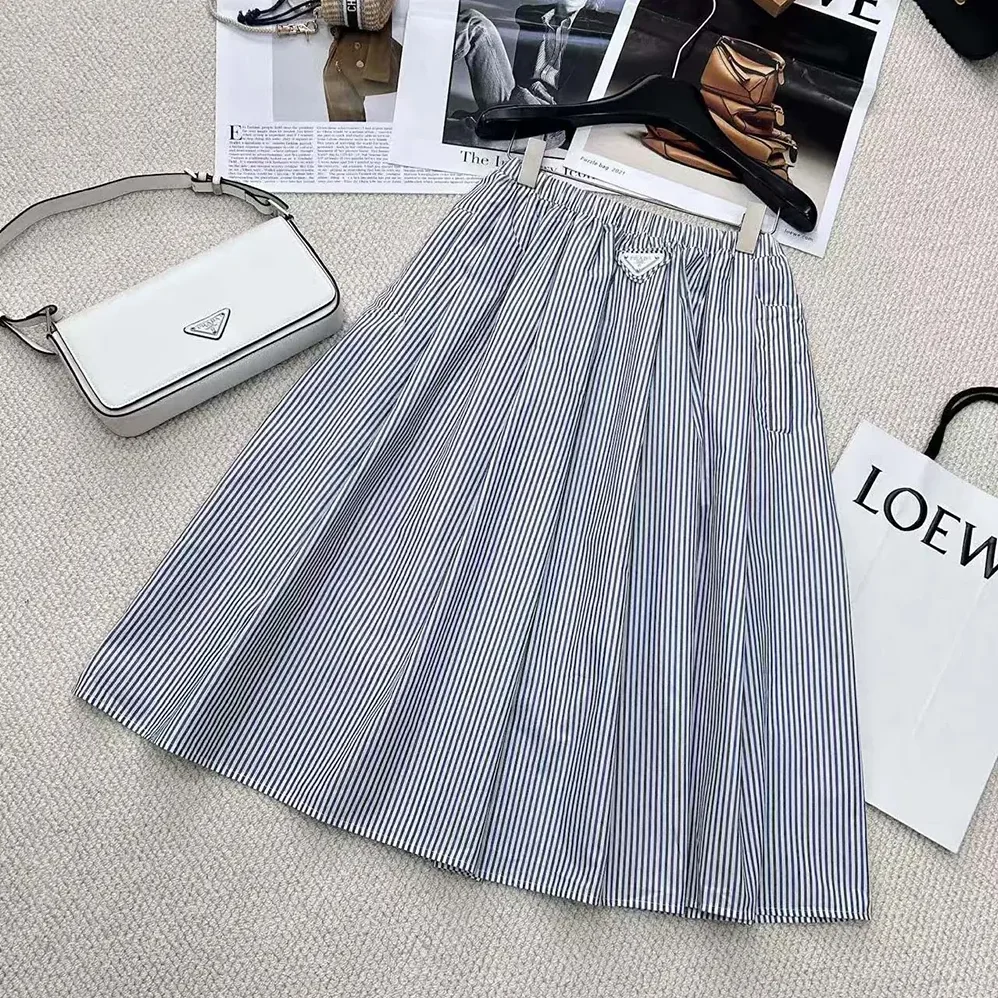 Prada Striped Poplin Skirt for Women