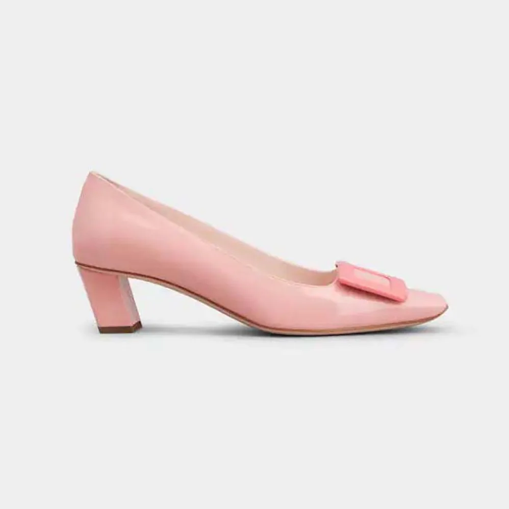 Roger Vivier Patent Leather Belle Vivier Pumps for Women in Pink Roger Vivier Patent Leather Belle Vivier Pumps for Women in Pink