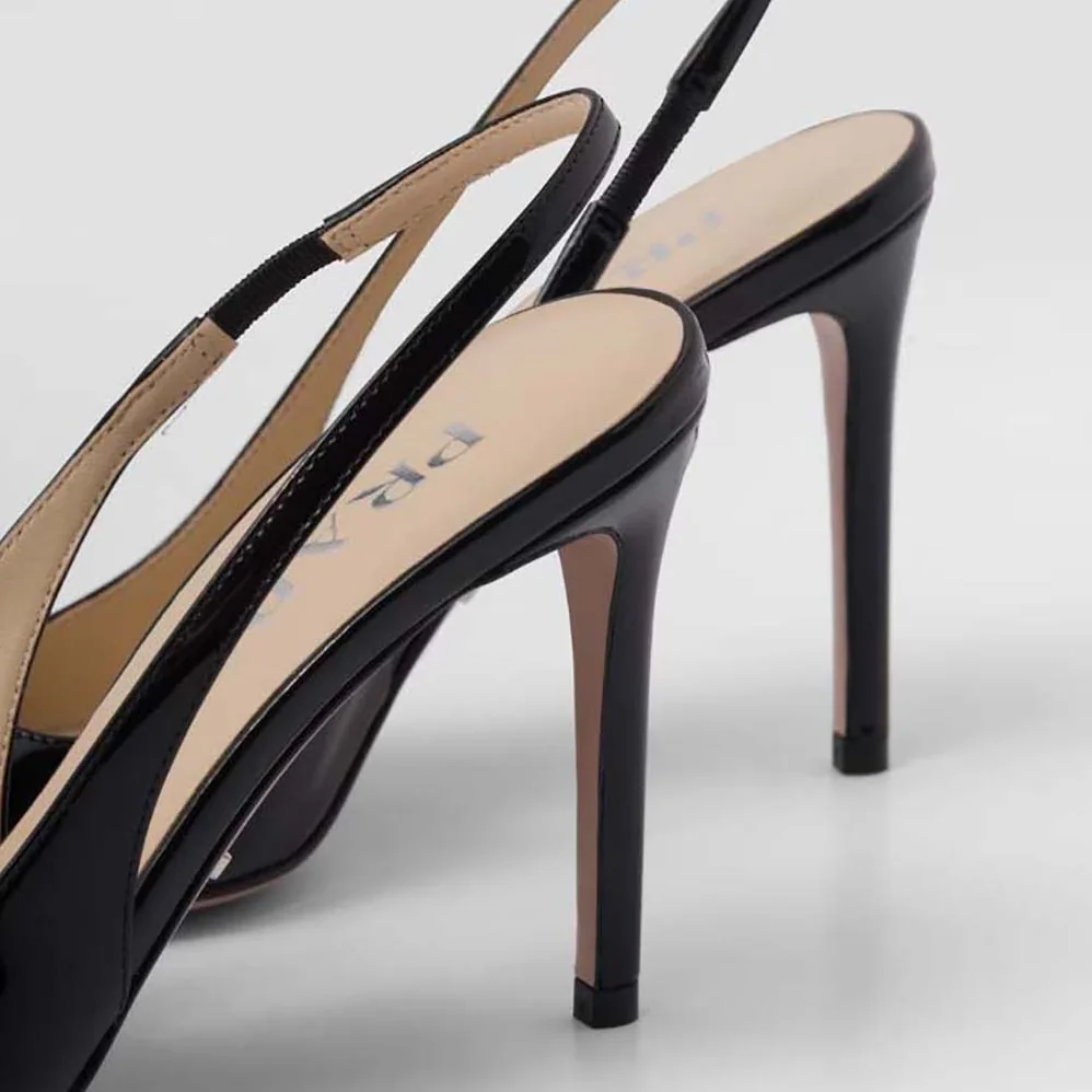 Prada Patent Leather Slingbacks for Women in Black