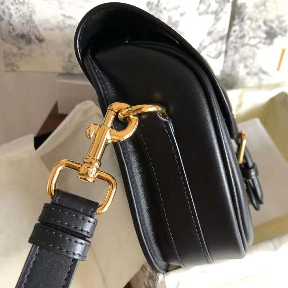 Dior Medium Dior Bobby Bag Denim Box Calfskin for Women in Black