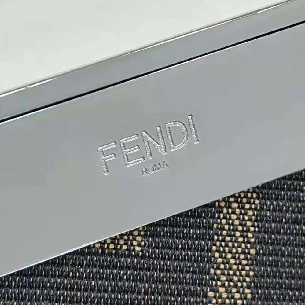 Fendi First Small White and Blue Woven Leather Bag for Women