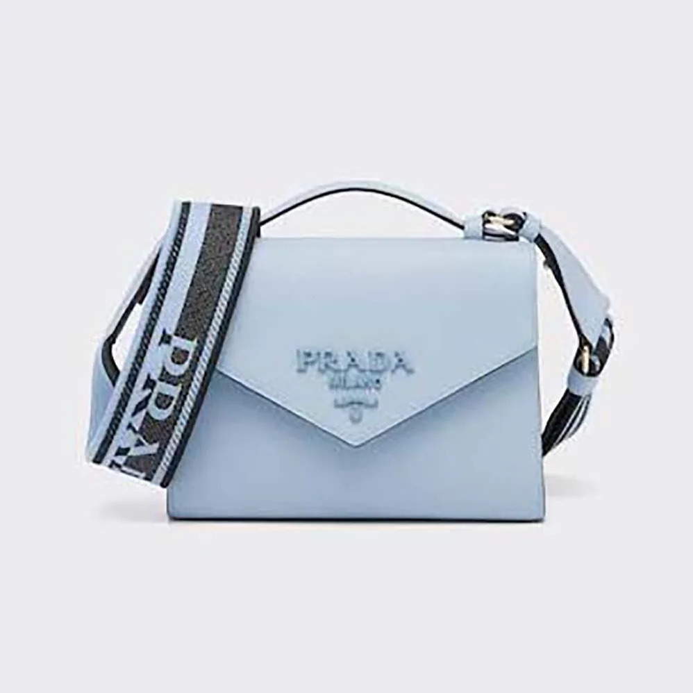 Prada Monochrome Saffiano and Leather Bag for Women in Blue