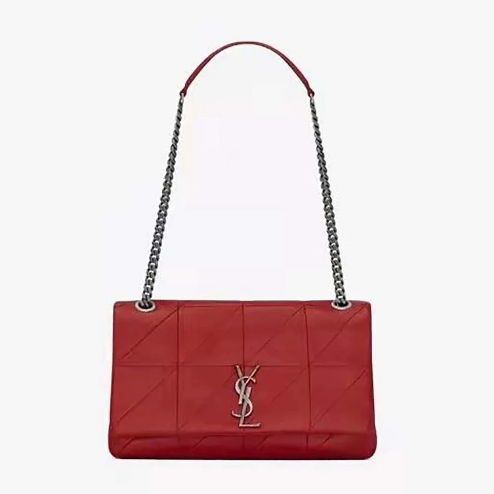Saint Laurent YSL Jamie Medium Carre Reive Gauche in Lambskin for Women in Red