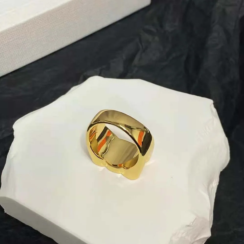 Celine Triomphe Chevalière Ring in Brass with Gold Finish for Women Celine Triomphe Chevalière Ring in Brass with Gold Finish for Women